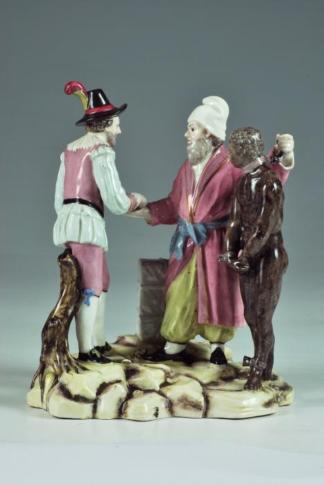 La vendita dello schiavo 
Fabbrica di Zurigo, 1770 c.
Porcellana dipinta in smalti policromi